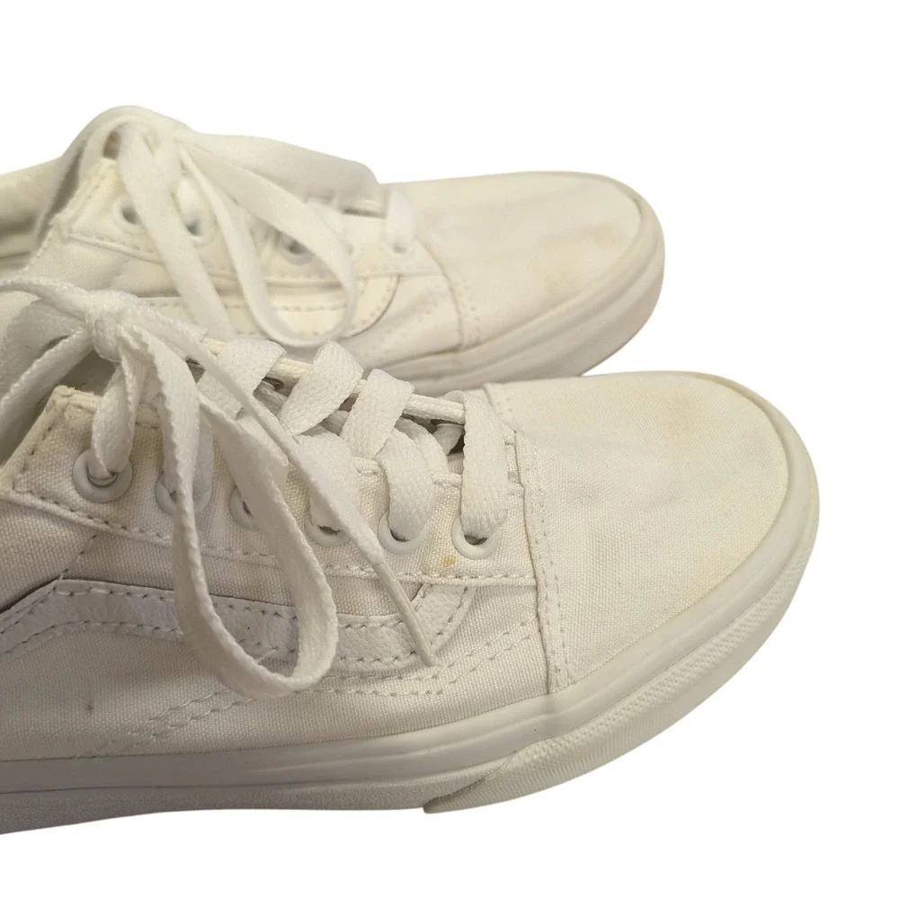 VANS Old Skool True White Sneakers Low Top Canvas‎ Skate Shoe Unisex Kids 3